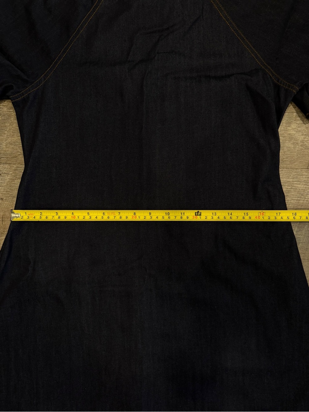 Zara ZW Collection Denim Long Dress Flutter Sleeve Dark Wash Midi Dress L - Picture 9 of 10